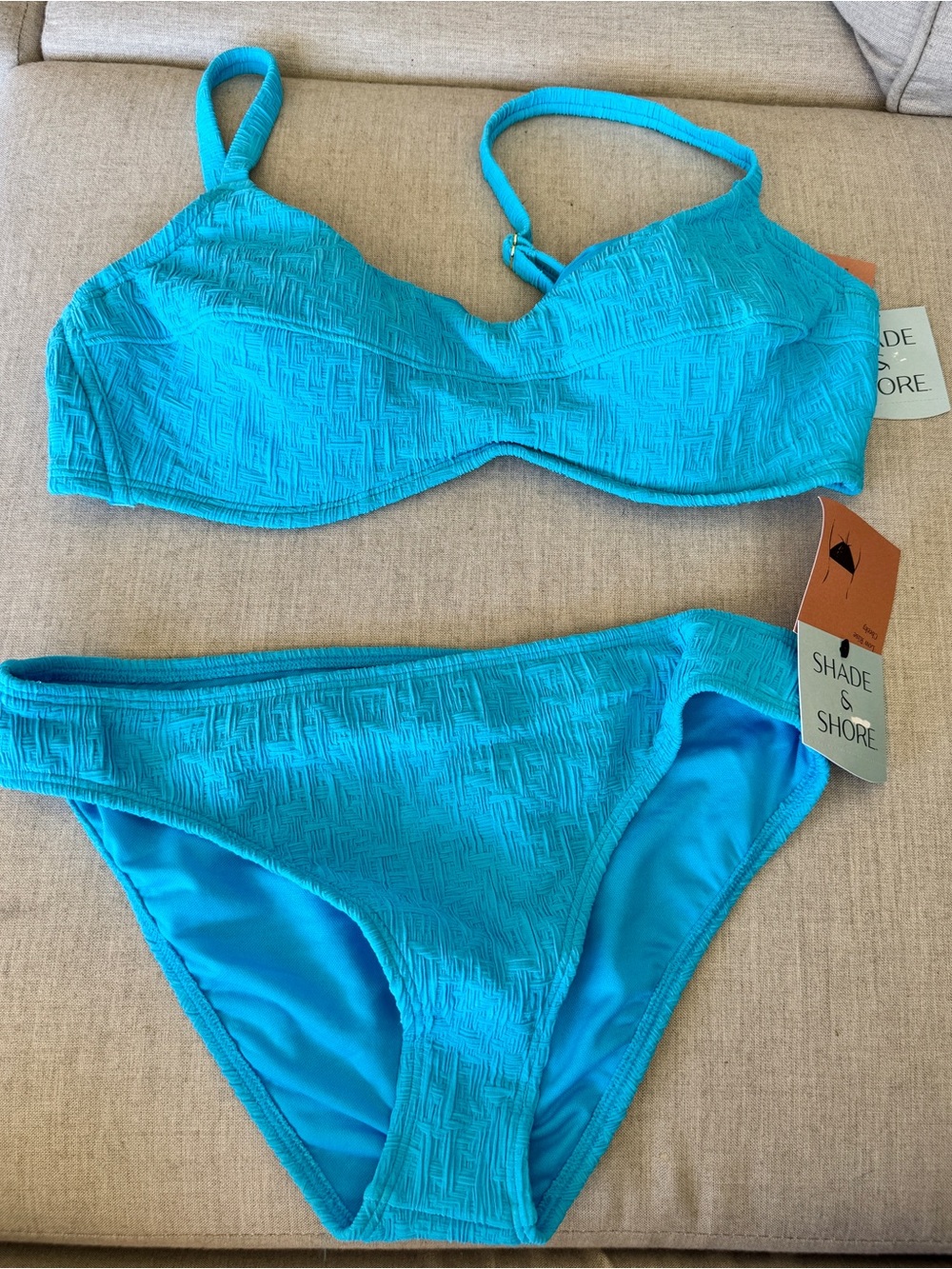 Target Bright Turquoise Textured Bikini Bottoms